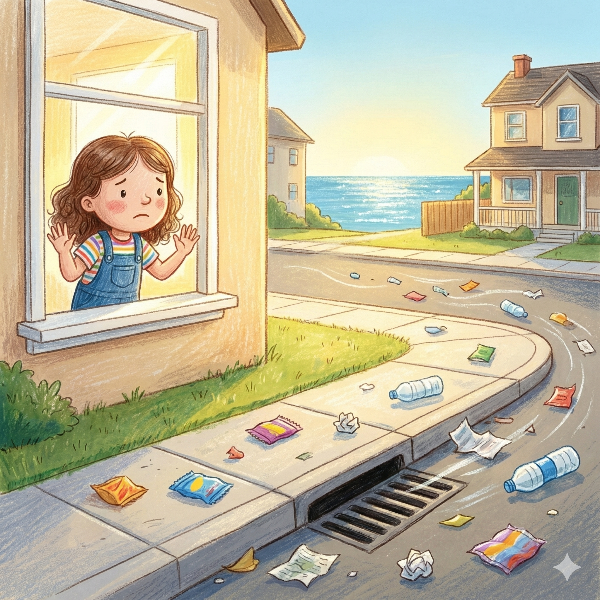 Illustration from Sarah's Street Clean-Up Adventure