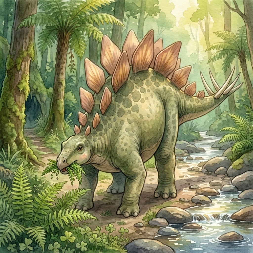 He's chomping on some ferns. Where is he headed?