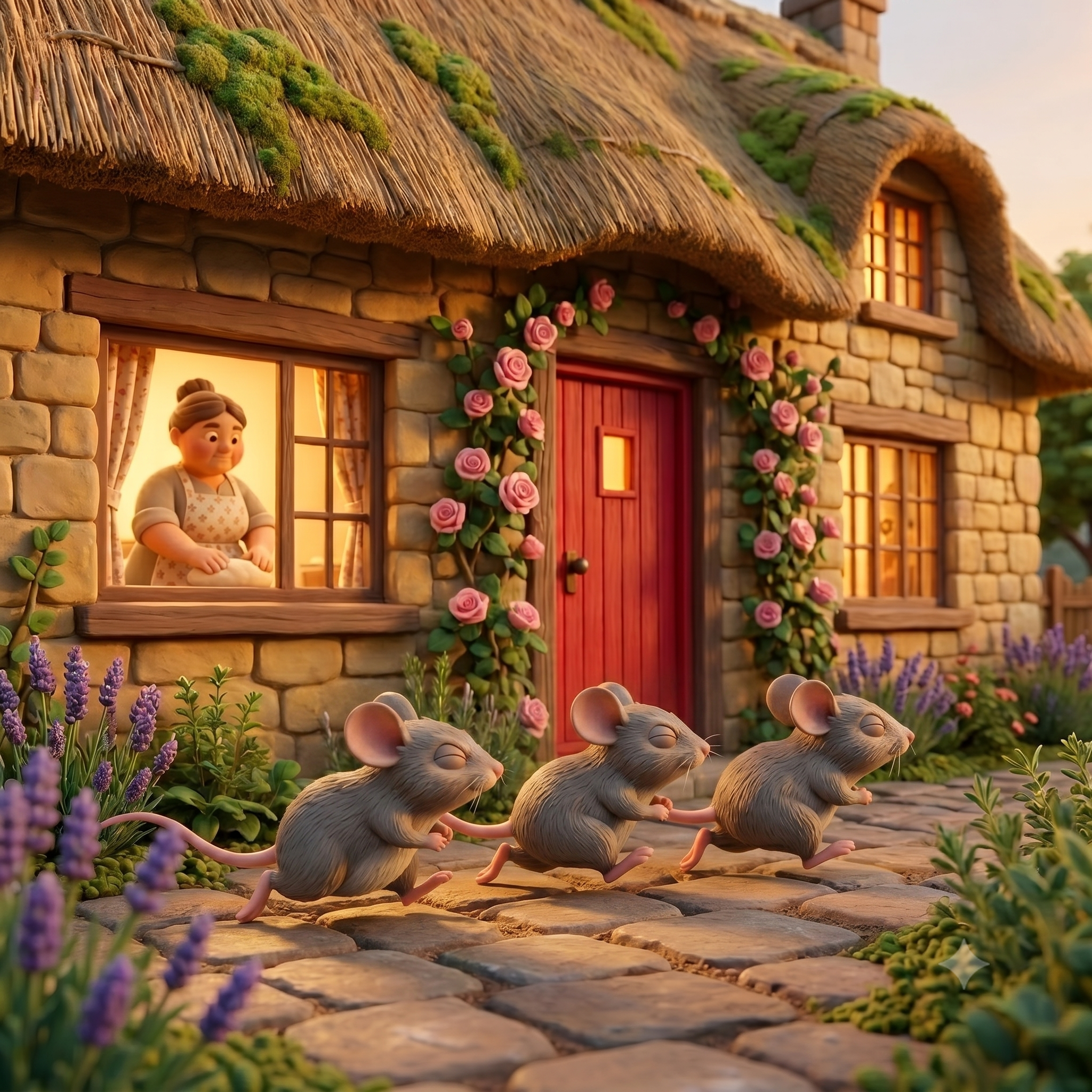 Illustration from Three Blind Mice's Big Feast