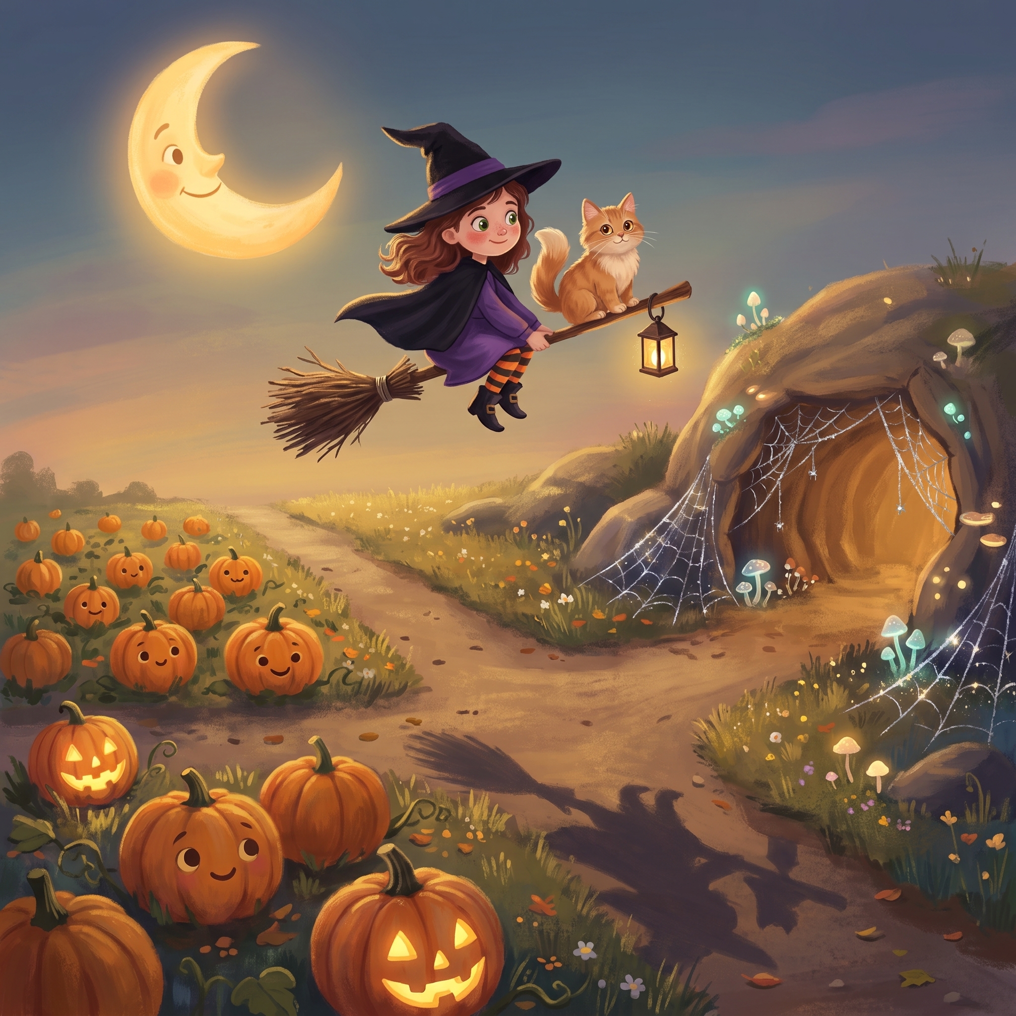 Where should Hazel and Biscuit look for something magical? Should they fly to the Pumpkin Patch, or swoop down to Cobweb Cave?