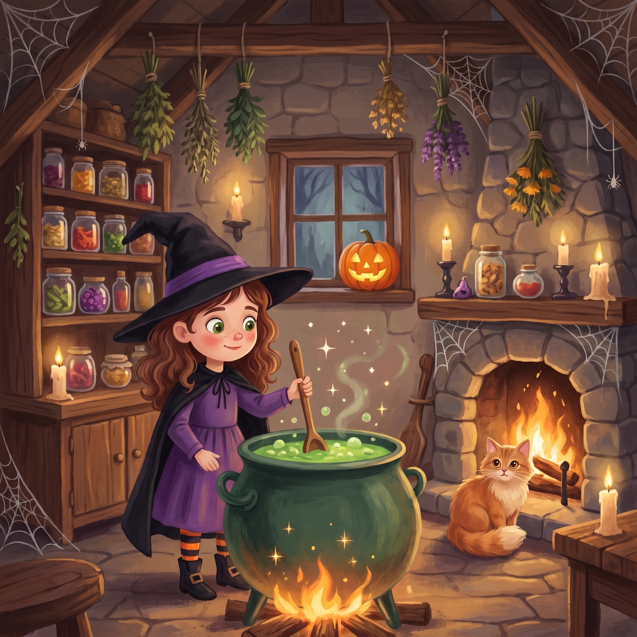 Illustration from The Little Witch's First Potion
