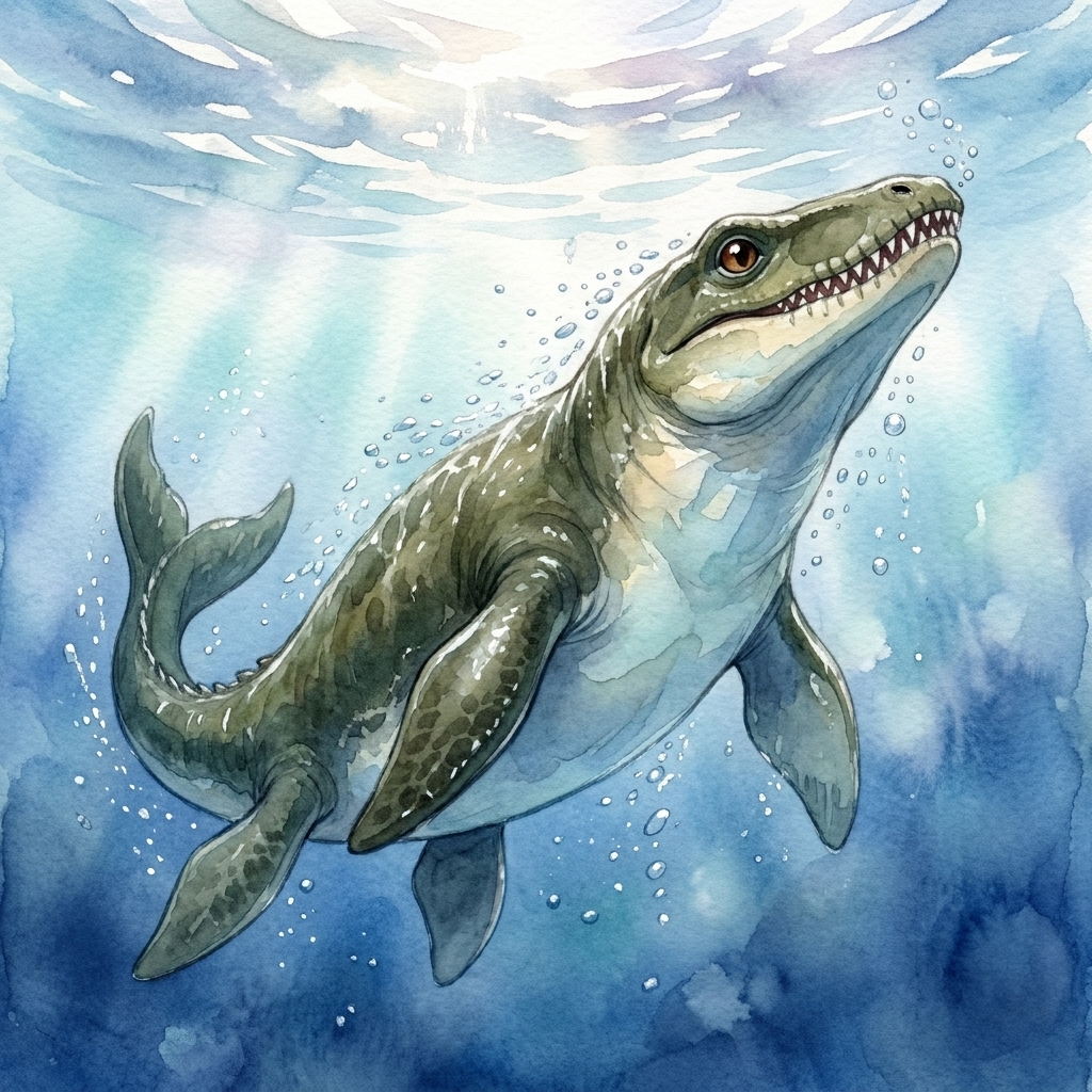 Illustration from Mosasaurus' Wide Blue Sea