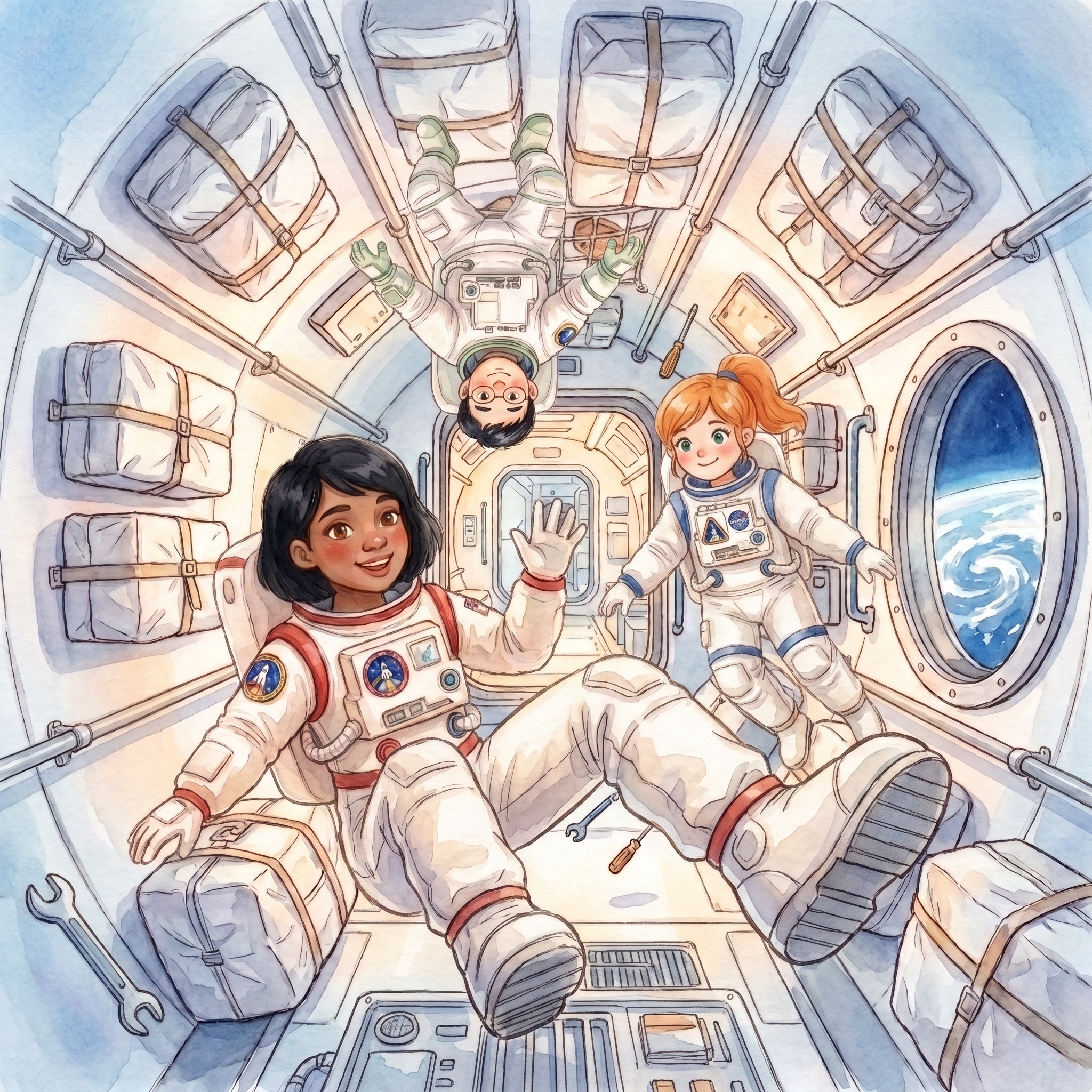 Illustration from A Day on the Space Station
