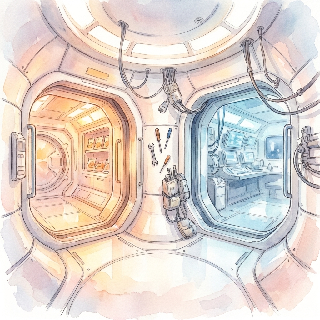 A floating dinner, or a busy science lab?
