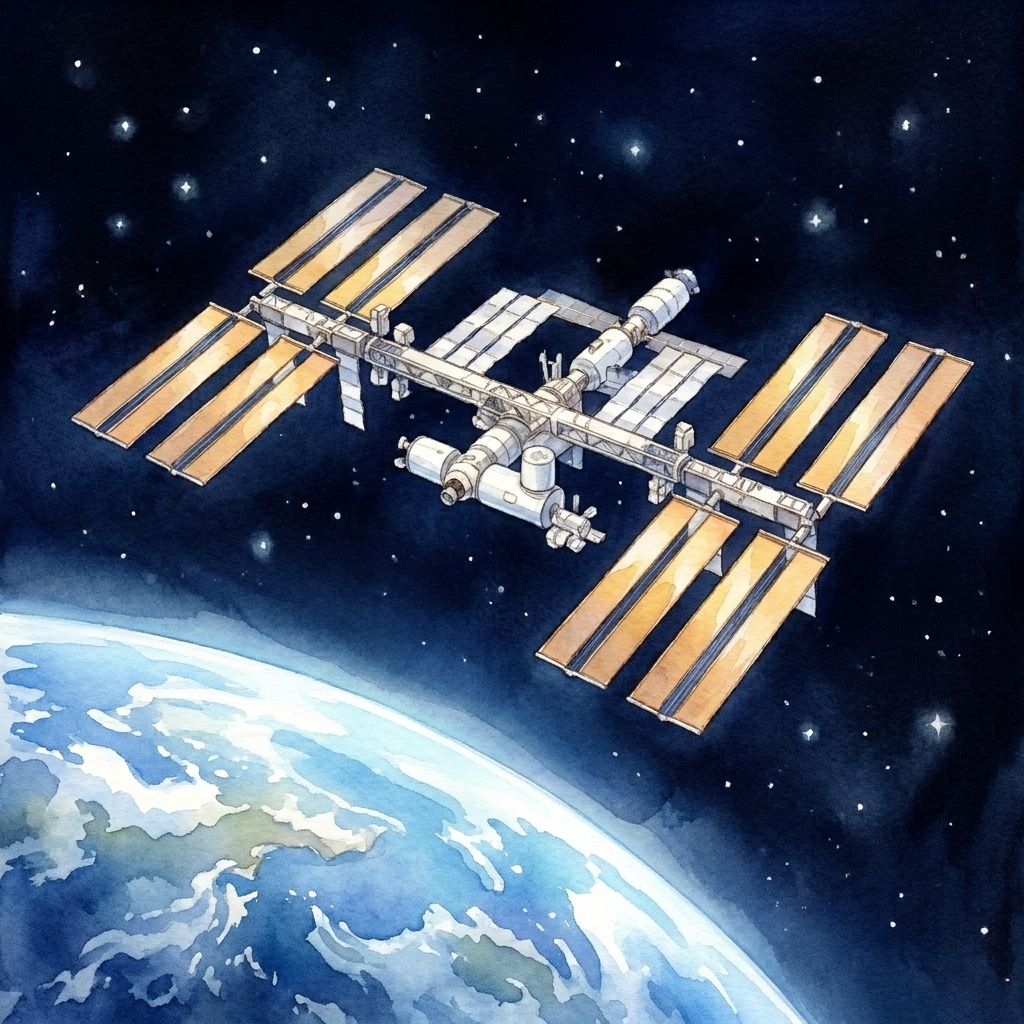 Illustration from A Day on the Space Station